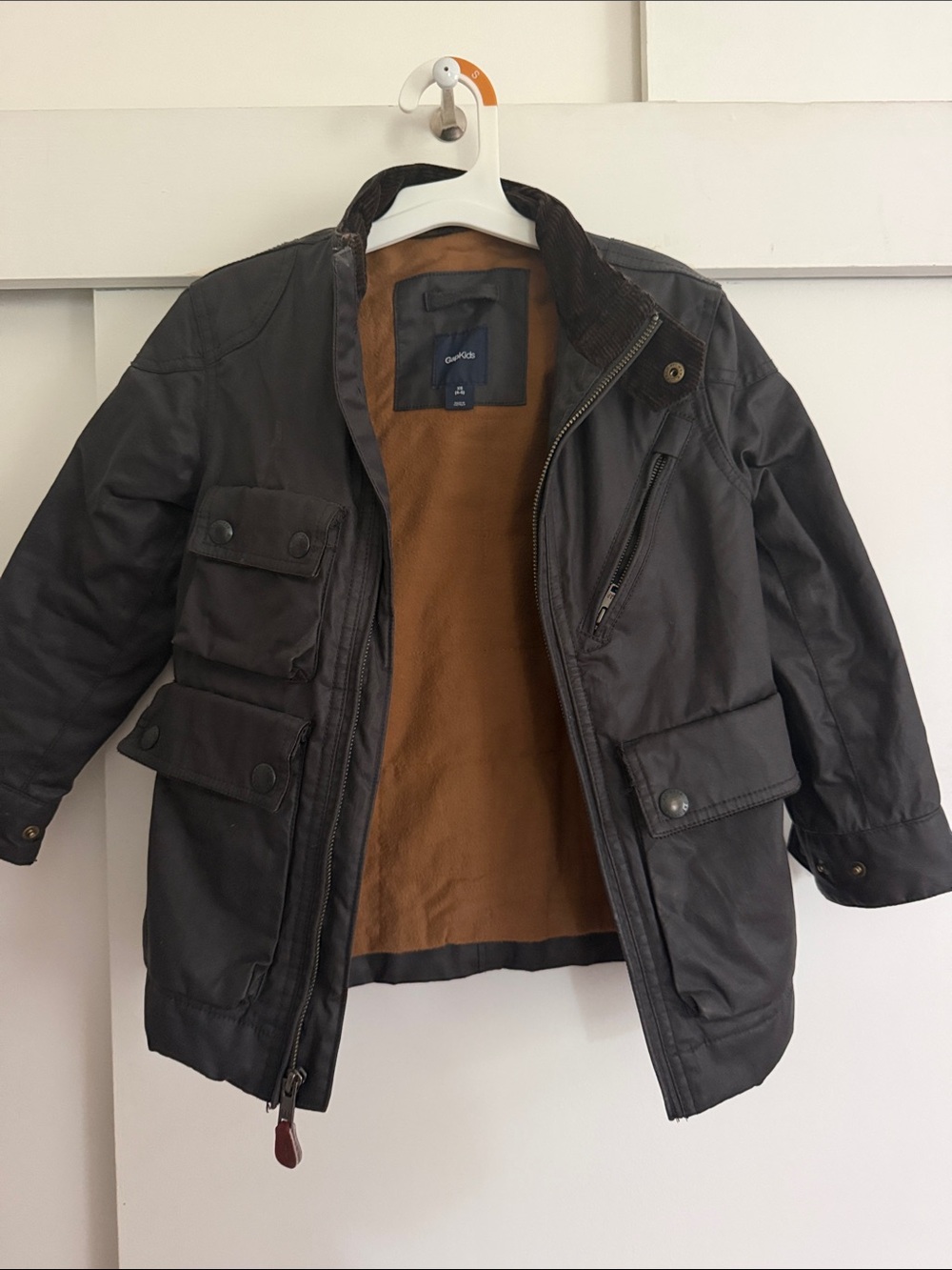 GAP Boys Dark Brown Field Jacket with Tan Lining